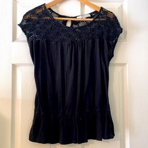 Black crochet top